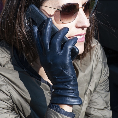 Le ravissant - gants noirs pour femme en cuir